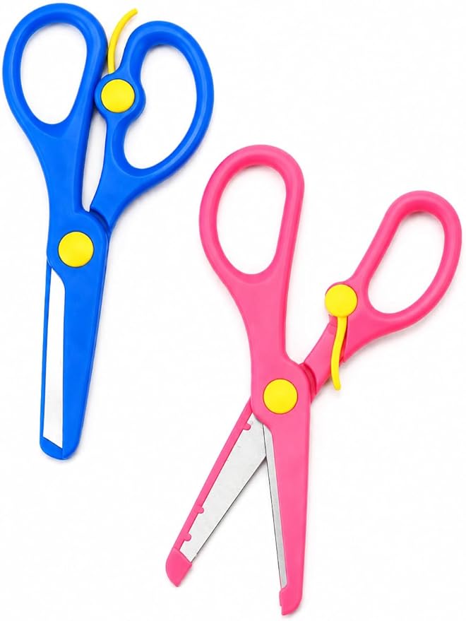 Kids Scissors Stubby Tip Spring Plastic Protection